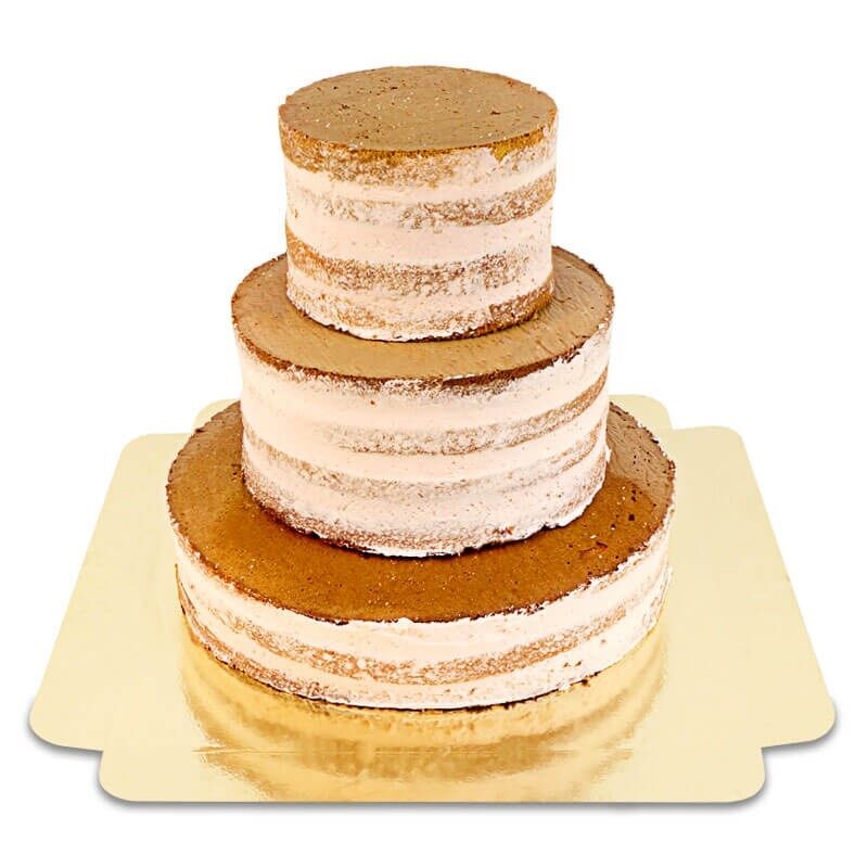 Naked Cake Pfirsich-Passionsfrucht 3-stöckig