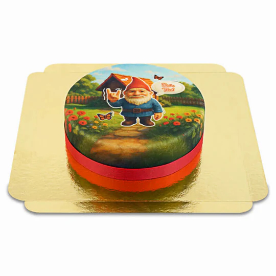Rock 'n' Roll Gartenzwerg-Torte (Klein(18cm (6 Portionen)))