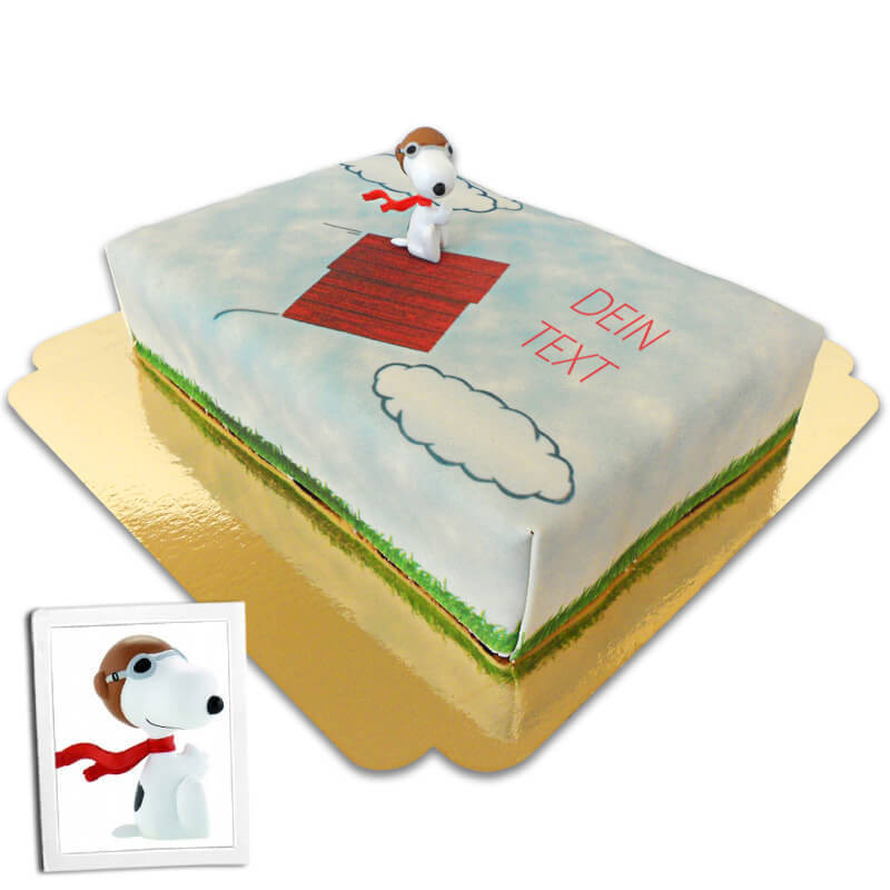 Snoopy auf fliegendem Hundehüttenkuchen