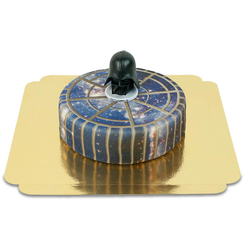 Darth Vader® auf einem Weltraumkuchen (Klein (18 cm (6 Portionen)))