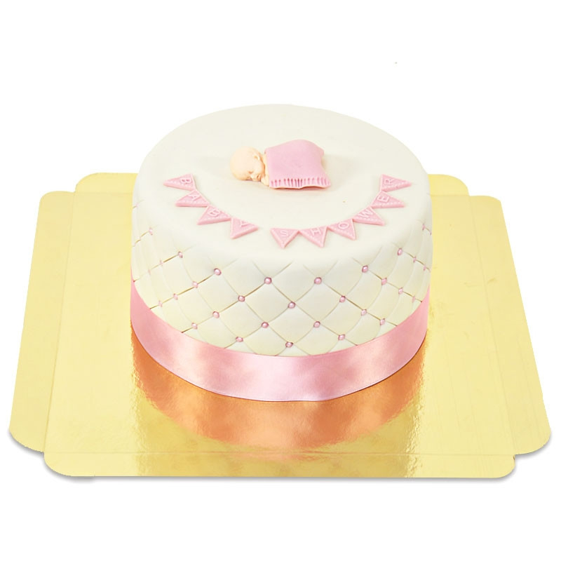 Pinke Babyparty-Torte (Mittel (24 Portionen))
