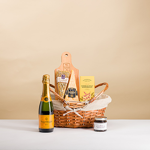 Veuve Clicquot Champagner und Käse zum Mitnehmen