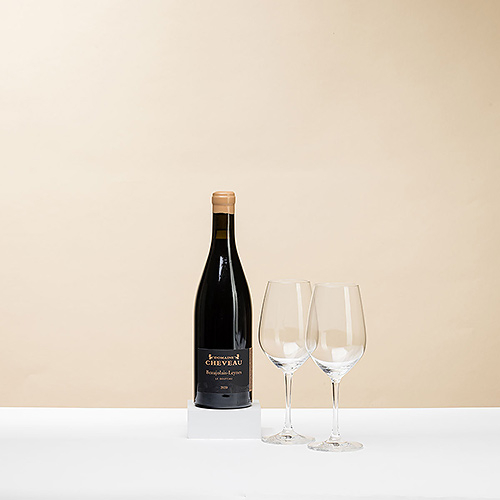 Domaine Cheveau Beaujolais-Leynes Rouge 'Le Bouteau' 2020 &amp; 2 Gläser