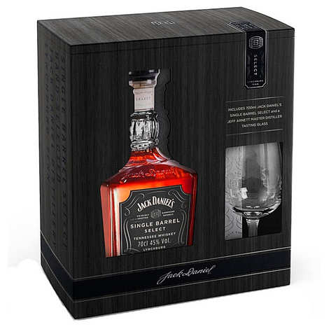 Jack Daniel's Whiskey-Einzelfass-Geschenkbox mit 1 Glas
