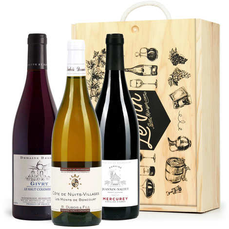 Kiste mit 3 Burgunderweinen