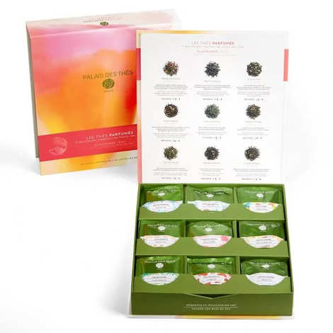 Set mit 9 aromatisierten Tees in Musselin - ganzes Blatt