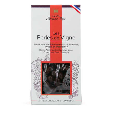 Les perles de vigne – Getrocknete Sauternes-Trauben umhüllt von Schokolade