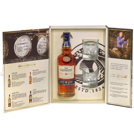 Der Glenlivet Whisky 18 Jahre – 2 Gläser Geschenkbox