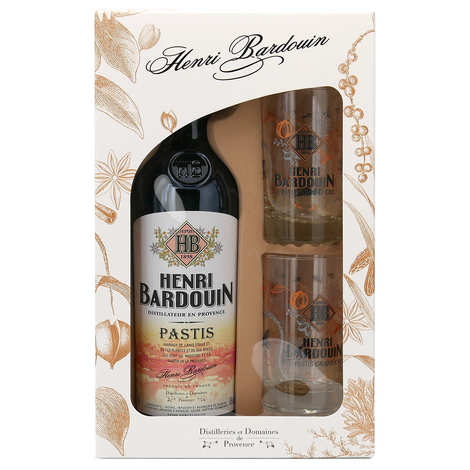 Henri Bardouin Pastis 45% - Geschenkset mit 2 Gläsern