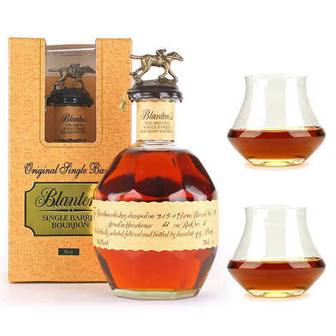 Whisky Blanton's Original Single Barrel Bourbon 46,5 % und seine 2 Gläser