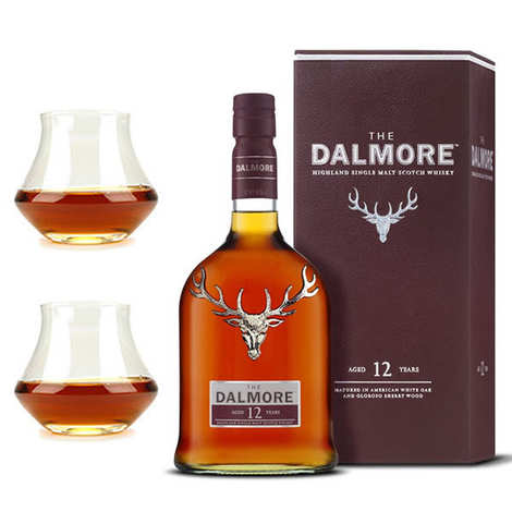 Dalmore 12 Jahre Whisky 40 % und 2 Gläser Sortiment