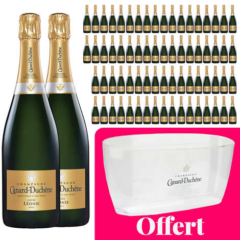 72 Flaschen Brut Cuve Lonie Champagner und 1 großer Eiskübel gratis