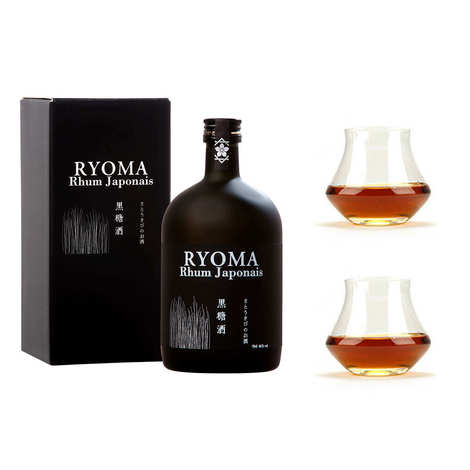 Japanischer Rhum Ryoma 7 Jahre 40 % und 2 Gläser