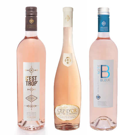 Auswahl von 3 Roséweinen aus dem Presqu'le de Saint-Tropez