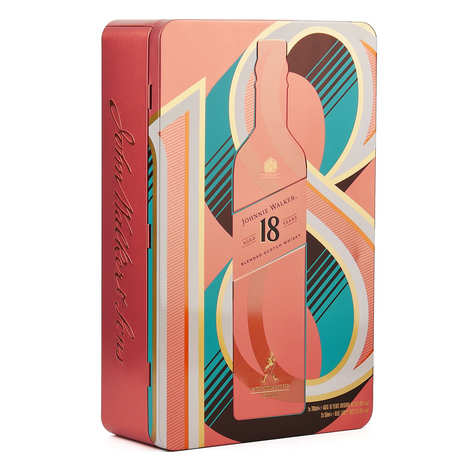 Johnnie Walker 18 YO Whisky-Geschenkbox mit 2 x 5 cl Bleu-Etikett