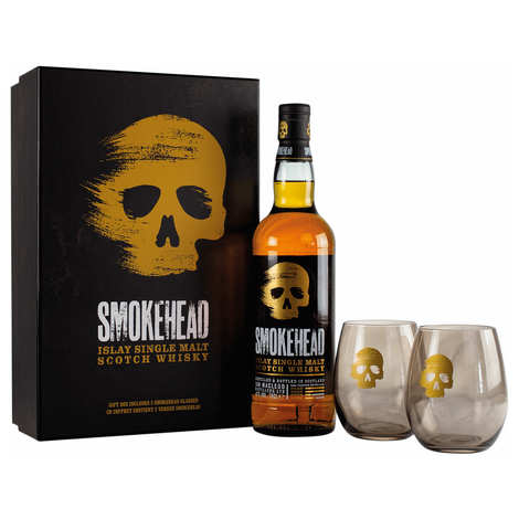 Smokehead Whisky Geschenkbox mit 2 Gläsern