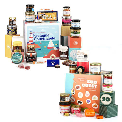 Set mit 2 Gourmet-Adventskalendern aus der Bretagne und dem Südwesten