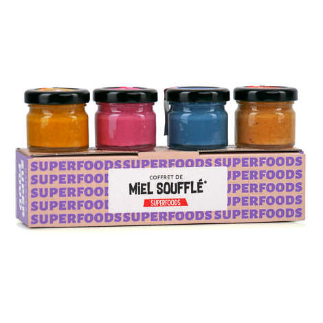 Gepuffter Honig – Superfoods-Box (4 Gläser à 35 g)