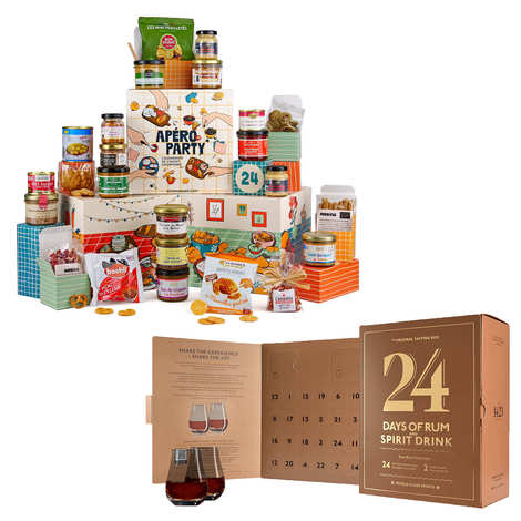 Set mit 2 Apero Party Adventskalendern + 24 Tage Rum