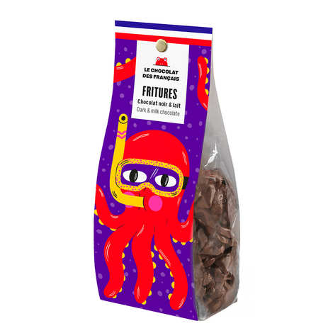 Sortiment an Zartbitter- und Milchschokoladenkrapfen (150-g-Beutel)