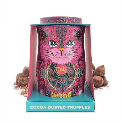 Monty Bojangles Pink Cat Etui gefüllt mit Schokoladentrüffeln