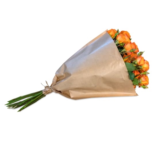 Bündel orangefarbener Polyantha-Rosen