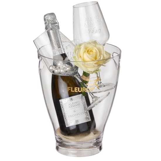 Bezaubernde Schönheit mit Prosecco Albino Armani DOC (75 cl) inkl. Eiskübel und zwei „Connaisseur“-Gläser