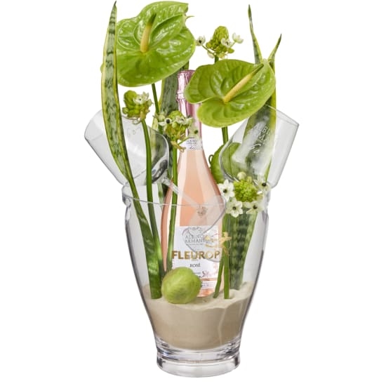 Exotisches Paradies mit Prosecco Rosé Albino Armani DOC (75 cl) inkl. Eiskübel und zwei „Connaisseur“-Gläsern