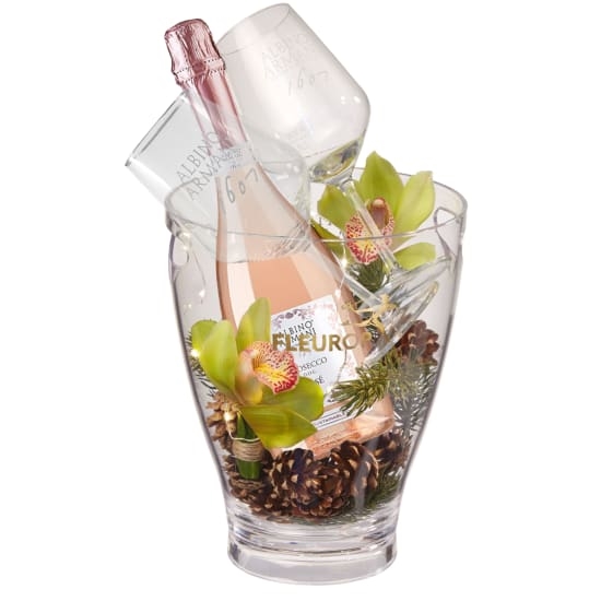 Exotische Winterpoesie Prosecco Rosé Albino Armani DOC (75 cl) inkl. Eiskübel und zwei „Connaisseur“-Gläsern