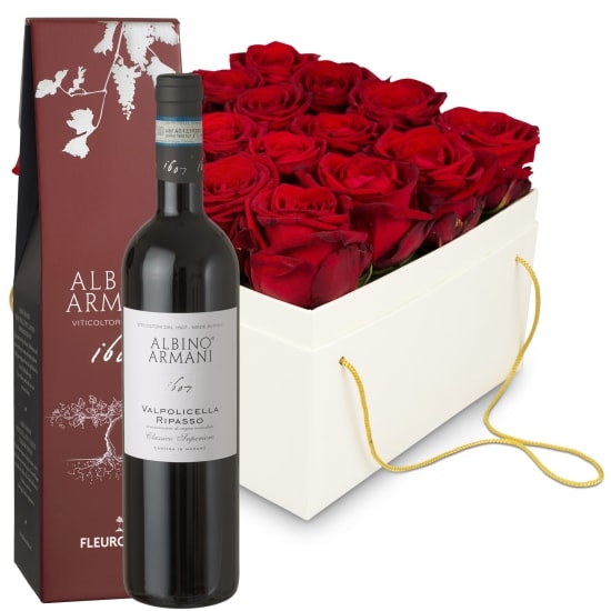 Flowerbox «Venedig» (20 cm) mit Ripasso Albino Armani DOC (75 cl)