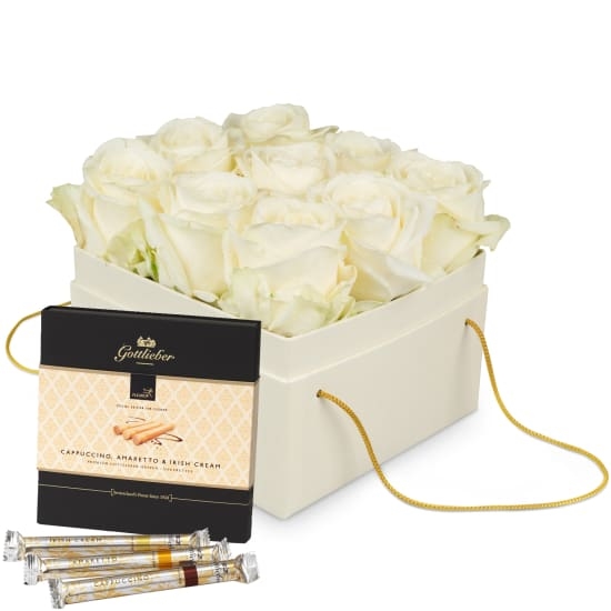 Blumenbox «Athens» (15 cm) mit Gottlieber Happen «Special Edition for Giftblooms»