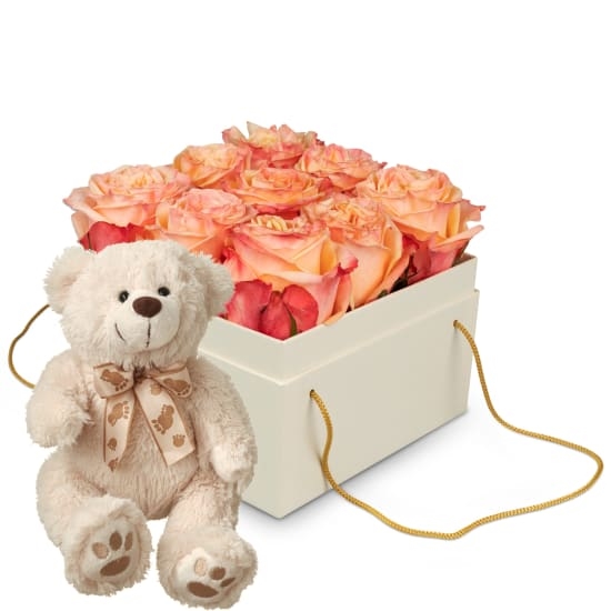 Blumenkasten „Wien“ (15 cm) mit Teddybär