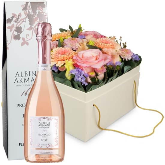 Blumenkasten «Barcelona» (20 cm) mit Prosecco Rosé Albino Armani DOC (75 cl)