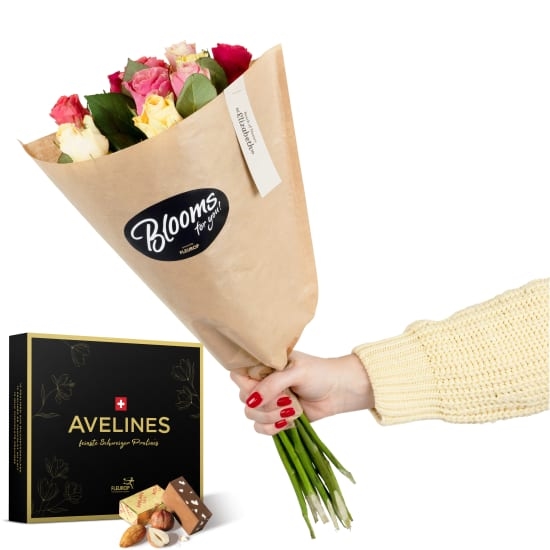 Blooms for you «Elizabeth» with Avelines pralines from Maestrani