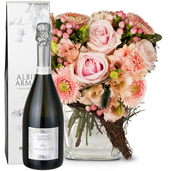 Flower bouquet «From the Heart» with Prosecco Albino Armani DOC (Minimum)