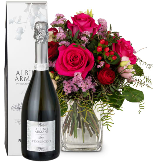 Poesie mit Rosen mit Prosecco Albino Armani DOC (Minimum)