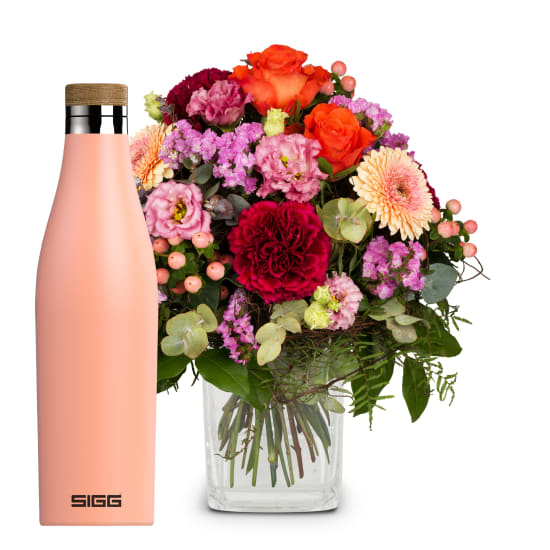 Bunte Wünsche mit SIGG Wasserflasche Meridian Shy Pink 0,5L (Minimum)