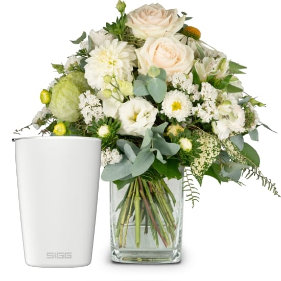 Summer Pearl mit SIGG Reisebecher NESO Cup Pure Ceram White 0,3L (Minimum)