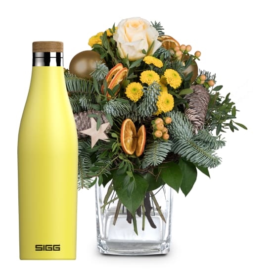 Goldene Winterfreude mit SIGG Wasserflasche Meridian Ultra Lemon 0,5L (Minimum)