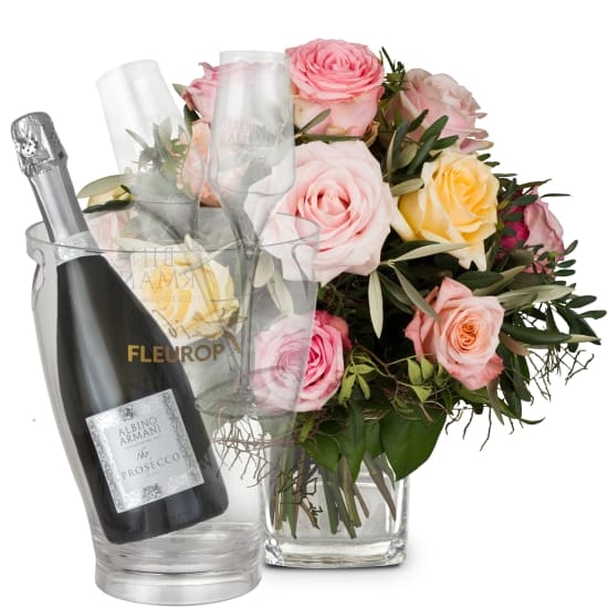 Herzlicher Rosengruß mit Prosecco Albino Armani DOC (Minimum)