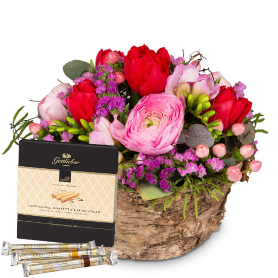 Delicate spring basket with Gottlieber Huppen Special Edition for Fleurop (Minimum)