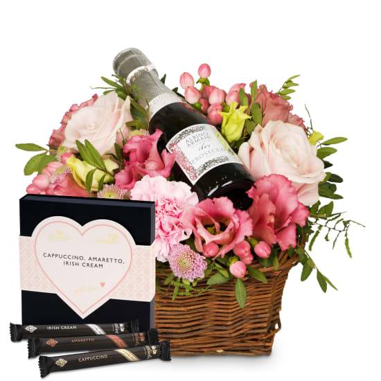 Blumenarrangement „Blumenfee“ mit Prosecco Albino Armani DOC (Mindestmenge)
