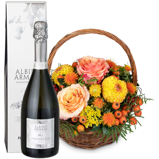 Indian Summer im Korb mit Prosecco Albino Armani DOC (Minimum)