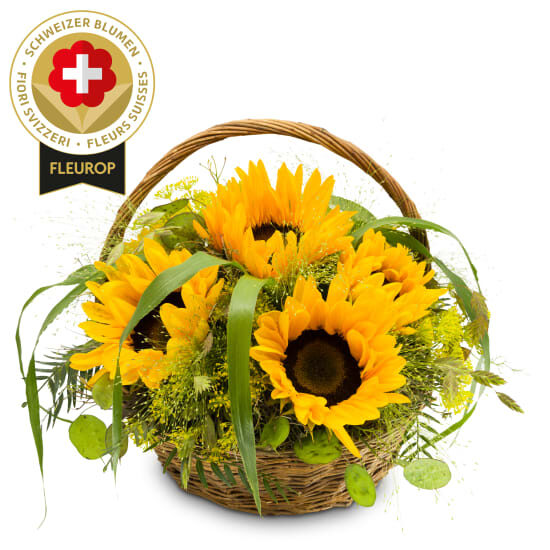 Sonnenblumenarrangement mit Schweizer Blumen