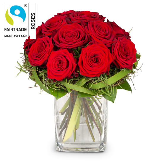 Kleine Rosenperle mit Fairtrade Max Havelaar-Rosen (Minimum)