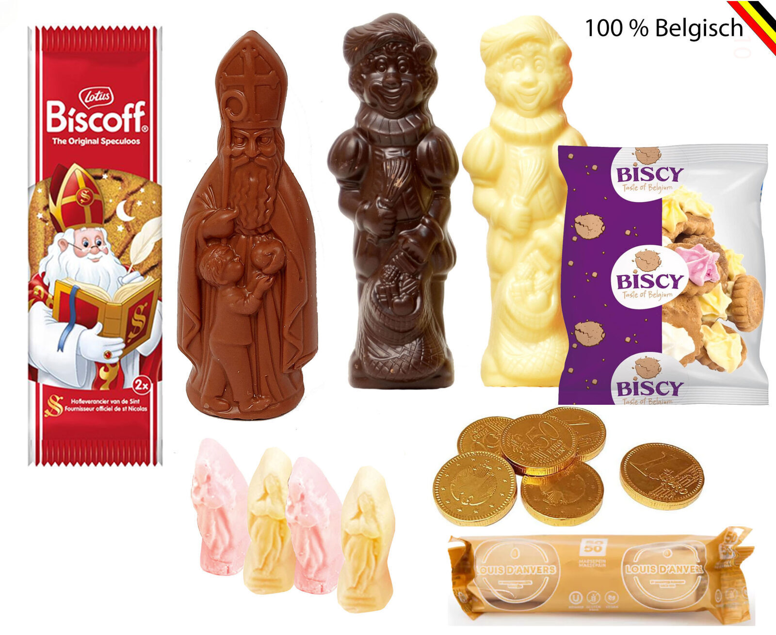Riesiges dreifarbiges Nikolauspaket mit Nikolausbonbons 2024