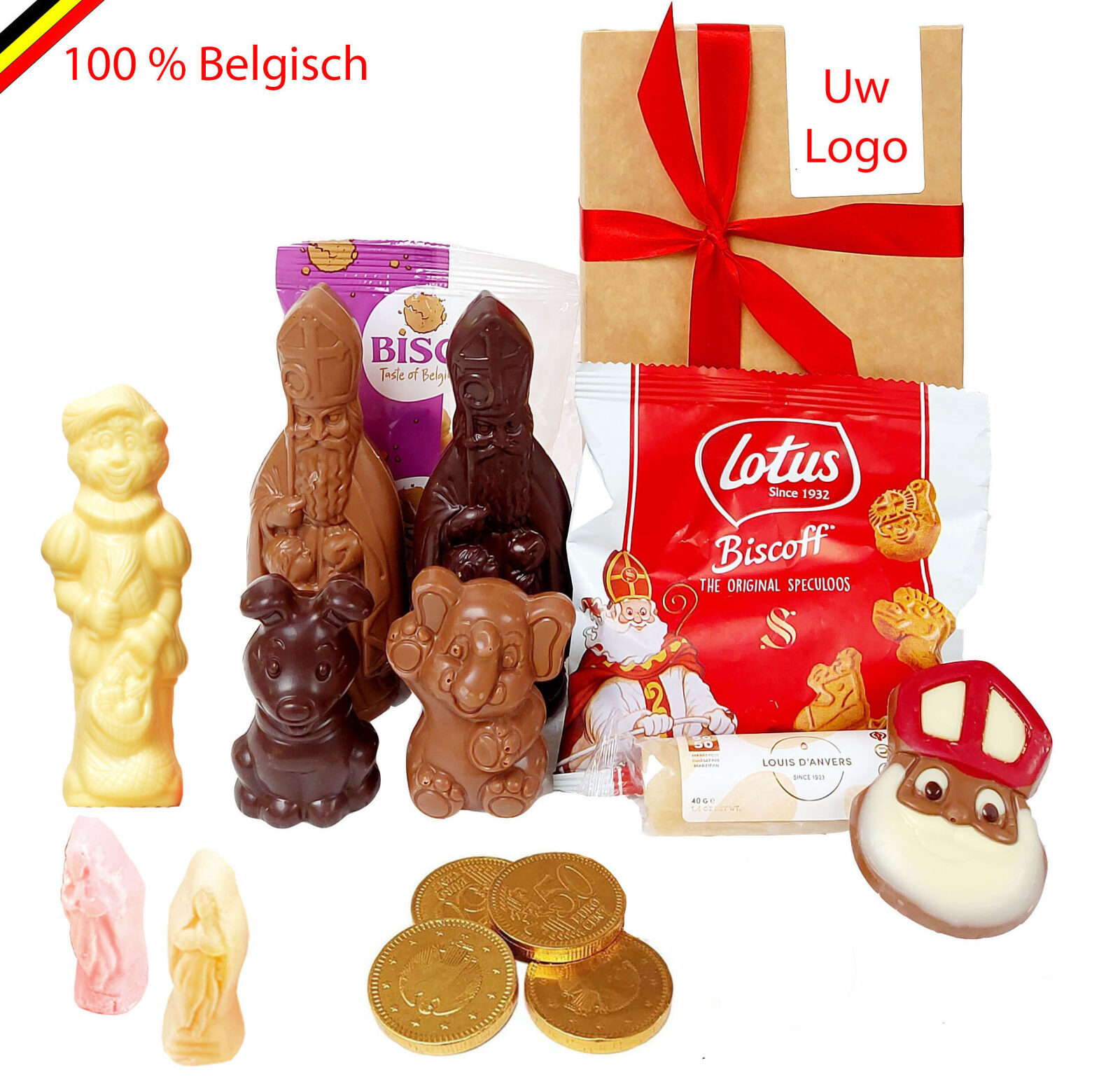 Nikolaus-Geschenktonne mit Callebaut-Figuren und Süßigkeiten – 2025