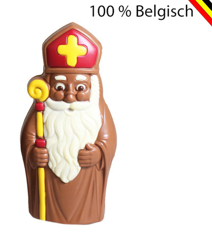 Callebaut Heiliger aus Vollmilchschokolade, 18 cm, mit Brille und Stab – Luxusfigur