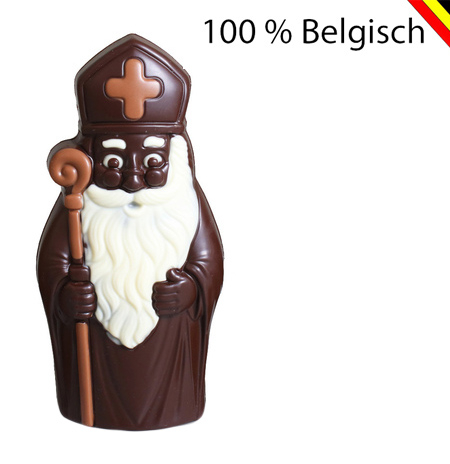 Callebaut Nikolausfigur aus dunkler Schokolade, 18 cm, mit Brille und Stab – Luxusfigur