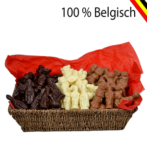 Sinterklaas-Geschenkkorb 1 kg mit Callebaut-Schokoladenfiguren